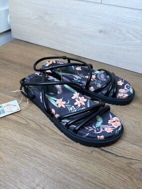 Roxy Women Brooke Strappy Sandals Floral Size 9